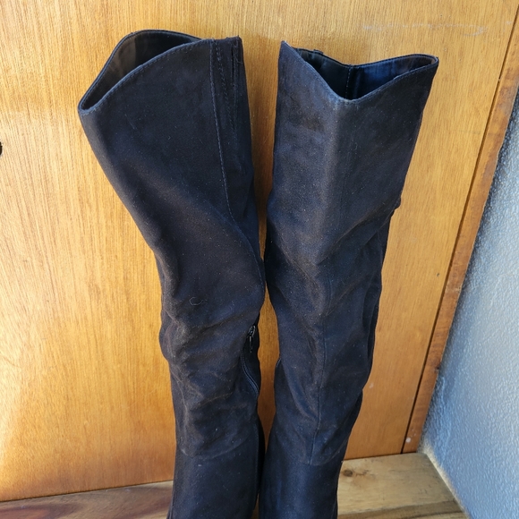 Old Navy Tall Sued Boot Black Jack Size 8 - Picture 11 of 16